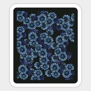 Blue Floral Sticker